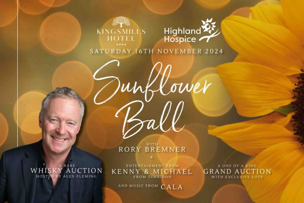 Rory Bremner to host Sunflower Ball at Kingsmills Hotel in aid of Highland Hospice