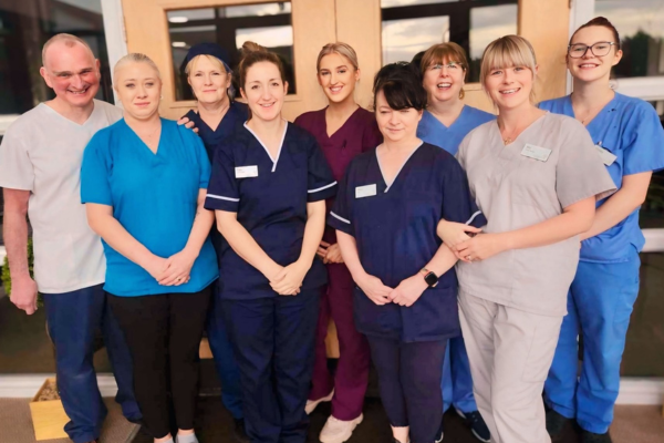 Parklands Care Homes - Pictured (left to right): Sandy Sutherland, Ewelina Wilson, Margaret Barr, Kate Walker, Danielle Andrews, Patsy Thomson, Linda Finlayson, Melanie Oliver, Shelley Agate.