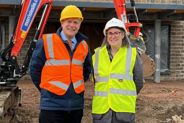 Ron Taylor, Parklands’ MD, with Jaime McNab on the site of Parklands’ new Inverness care home.