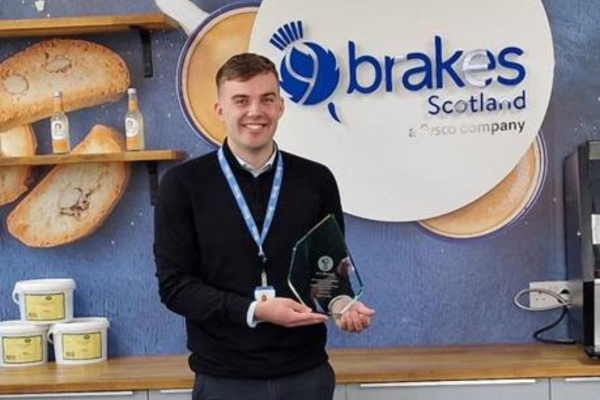 NFU Mutual: Last year’s winner, Matt Farmer, with his trophy after winning the Inspirational Young Person Award 2024.