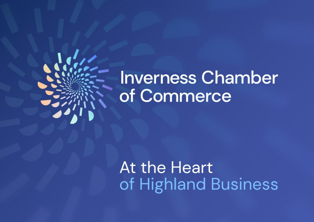 Inverness Chamber of Commerce new brand logo and strapline - At the Heart of Highland Business